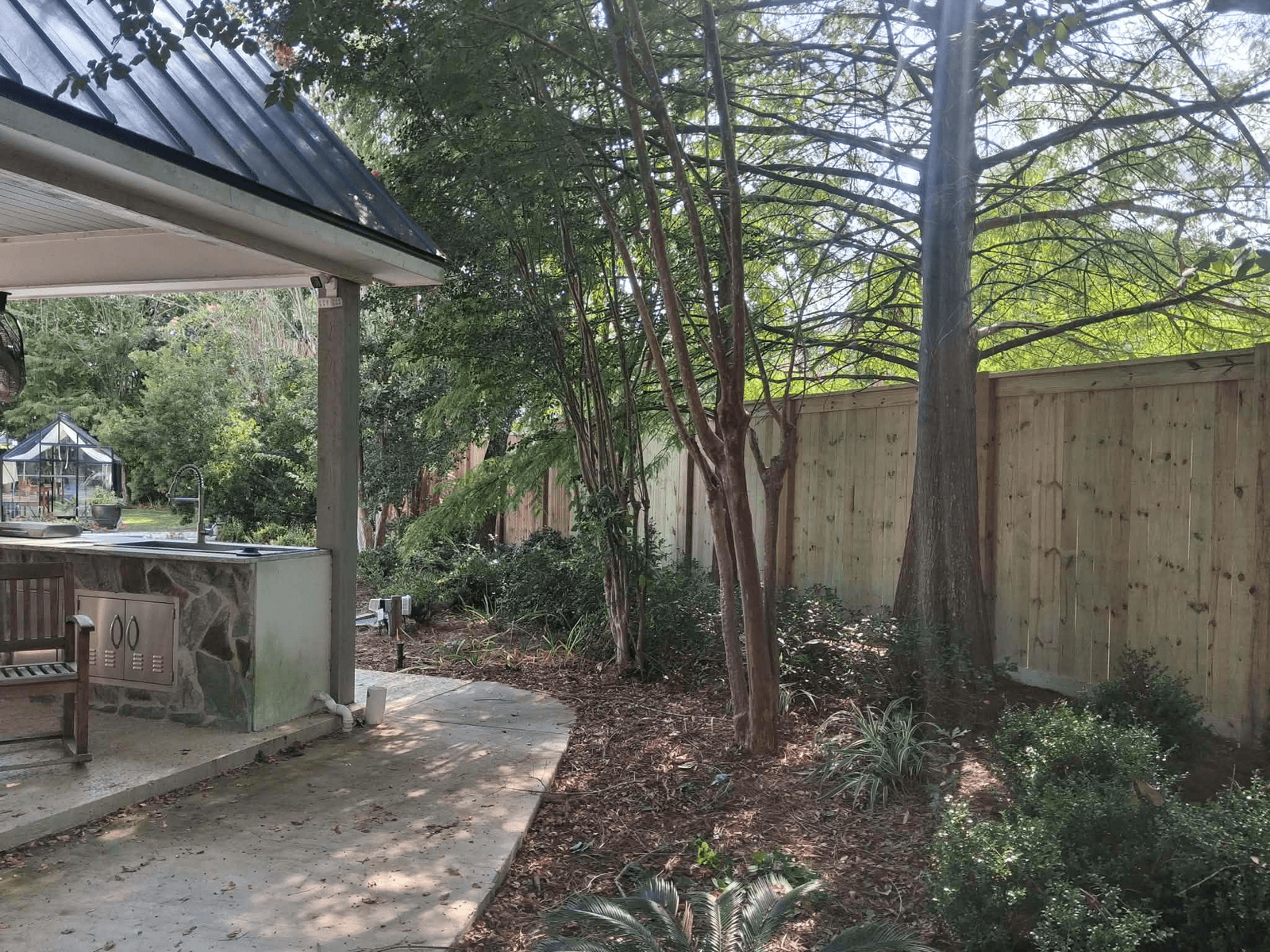 A backyard, finished
