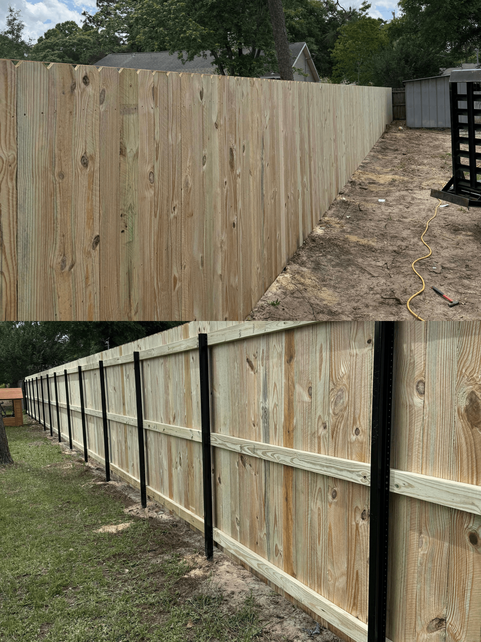 Wood + steel-post system